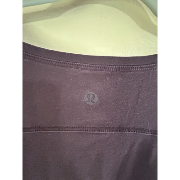 Lululemon L To The Point Long Sleeve Asymmetrical Tie T-shirt Plum No Tag - Picture 2 of 11